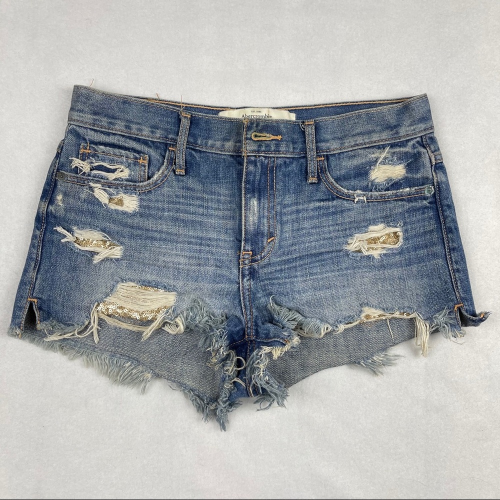A. & Fitch Gold Sequin Pockets Mid Rise Shorts